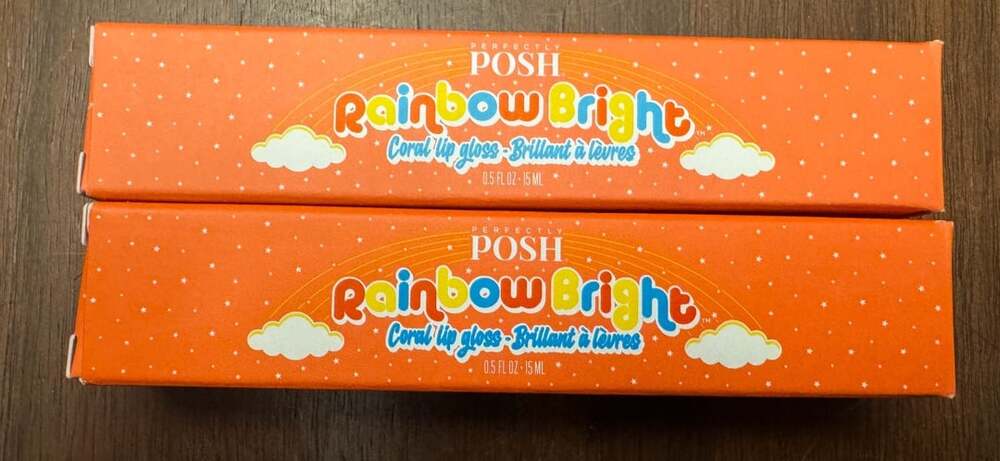 Perfectly Posh Rainbow Bright Coral Lip Gloss 0.5 FL OZ 2-Pack